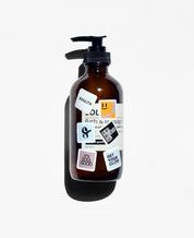 a product picture of our body and massage oil with our custom soulia stickers