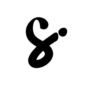 A black ampersand (&) symbol, styled like a cursive lowercase 'i' with a dot, centered on a plain white background.